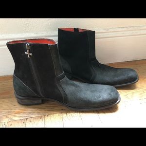 Mark Nason black brushed suede zip ankle boots-13